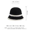 Sombrero de Pescador de Felpa de Cordero para Niños Otoño e Invierno Combinación de Colores Rayado Lana Sombrero Cubeta Japonés Todo Fósforo Cálido Tejido Sombrero Cubeta