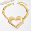 Collar Colgante Simple de Amor Transfronterizo Europeo y Americano Estilo Frío Retro Cadena para Clavícula en Forma de Corazón Fabricante Venta al por Mayor