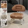 Taburete Pequeño Doméstico Giratorio con Ruedas, Taburete Bajo con Ruedas, Taburete Amigable para Niños con Ruedas, Taburete Redondo Perezoso con Respaldo