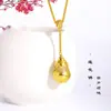 Collar Étnico con Colgante de Calabaza DIY con Amuleto de Flor de Loto Diamante Buda para Novio o Novia