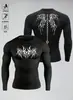 Camiseta de Manga Longa Estampada Estilo Americano, Tamanho Europeu, TK Estação Espacial, Transfronteiriça, para Treinamento, Esportes, Fitness, Secagem Rápida, Respirável, Top de Corrida