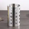 Soporte para Palillos de Acero Inoxidable 304 Barril Creativo Espesado con Drenaje Set de Jaula Redonda para Palillos Estante para Palillos Vajilla