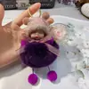Lindo suave llavero de muñeca linda creativo accesorios de flor eterna de piel de conejo Rex colgante para bolsa de coche pequeño regalo al por mayor