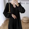Vestido Longo de Tricô Acima do Joelho Feminino Outono e Inverno Novo Conjunto Japonês Solto Tamanho Grande Vestido de Tricô Vestido Longo