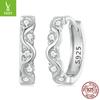 Pendientes de plata Ziyun con hebilla de oreja de circonita ondulada, clásicos y sencillos, joyería de moda transfronteriza para mujer, pendientes de plata s925