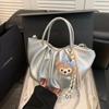 Bolsa Nuvem Plissada Estilo Francês para Mulheres 2026 Nova Moda Bolsa de Mão em Couro Macio Bolsa de Ombro Transversal Versátil Tendência