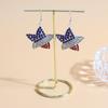 Brincos de Venda Quente Transfronteiriça Dia da Independência dos EUA Femininos Personalizados Moda Pingente de Bandeira Cravejado com Diamantes Estrela de Cinco Pontas Brincos de Dia Nacional