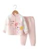 Nuevo Set de Ropa Interior para Bebé de Otoño e Invierno Set de Dos Piezas de Dibujos Animados sin Huesos Ropa Interior Térmica de Tres Capas para Niños