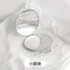 Espelho Pequeno Dupla Face para Mulheres, Espelho de Maquiagem Dobrável de Aço Inoxidável, Espelho de Maquiagem Portátil Flip-Top com Suporte de Mesa Anti-Queda
