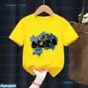 Moda Nueva Camiseta para Niños Genial Estampado de Patrón de Carreras Camiseta Infantil Linda Ropa Infantil Casual Tendencia