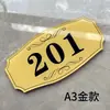 Placas de número de porta em acrílico para propriedades de aluguel residencial, placas de número de quarto de dormitório de hotel, sinalização feita sob medida