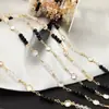 Cadena DIY 4mm Cristal Alambre Retorcido Zircón Natural Cadena Hecha a Mano Chapada en Oro de 18K Color Fuerte que Conserva Joyería Cadena Suelta