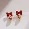 Brincos de Árvore de Natal Floco de Neve Diamante Agulha de Prata com Borla de Pérola Lançamento de Natal Brincos Elegantes de Luxo Leve Brincos da Moda