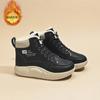 Sapatos de Cano Alto Forrados com Lã de Inverno Femininos Versátil Estilo Coreano de Sola Grossa Quentes de Algodão Tênis Botas Curtas Botas de Neve