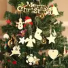 Decoración de Árbol de Navidad Transfronteriza Artesanías de Virutas de Madera Colgantes Navideños DIY Fiesta en Casa Etiquetas Navideñas de Madera