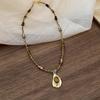 Irregular oval Tiger Eye Stone costura colar Maillard elegante clavícula cadeia nicho moda novo colar colar colar
