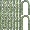 Guirnalda de Eucalipto Transfronteriza, Hojas de Eucalipto Artificiales Verdes para Mesa de Comedor, Usada para Fondo de Boda, Decoración Verde para Chimenea, Decoración de Boda
