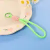 Pin Frijol Tejido a Mano Corto Lanyard para Llaves Llavero de Muñeca Simple Colgante de Bolsa de Color Material Accesorios