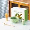 Tigela de Matcha Transfronteiriça com Bico, Conjunto Japonês de Matcha em Cerâmica em Formato de Coração Caixa de Presente, Conjunto de Chá Estilo Ins, Suporte de Chá Japonês