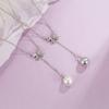 Collar de perlas con lazo de circón diseño de nicho femenino de alta calidad Versátil para el día a día Estilo coreano Simple de alta calidad Gris temperamento