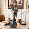 Diosa Griega de la Riqueza Transfronteriza Sala de Estar y Estudio Estilo Europeo Estatua Regalo de Inauguración Adorno para Mejorar la Fortuna Decoración Creativa para el Hogar