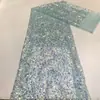 Tela de Malla Bordada con Lentejuelas, Tubos de Perlas de Burbuja, de Fabricante, en Stock, Tela de Moda para Vestidos de Alta Costura, Disponible en Múltiples Colores