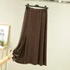Nueva falda con abertura lateral para mujer, falda midi fina de cintura alta para verano, nueva falda base ajustada al cuerpo, falda línea A adelgazante