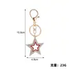 Llavero de Estrella de Cinco Puntas Incrustada de Diamantes Estilo Coreano Colgante de Mochila Escolar de Nicho de Gama Alta Llavero de Metal Creativo para Llaves de Coche