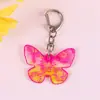 Llavero de Mariposa con Gradiente de Ventana Colgante de Acrílico Lindo Personalizado Color Láser Dibujos Animados Adornos Colgantes Decoración de Mochila Escolar