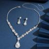 Joyería para Novias Conjunto para Mujer Transfronterizo Europeo y Americano Cristal Gota de Agua Collar y Pendientes Conjunto de Dos Piezas Accesorios Versátil Estilo Pequeño Chanel