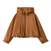 Chaqueta corta protectora del sol holgada adelgazante con capucha transfronteriza para mujer, nueva camisa superior casual fina de otoño para aire acondicionado