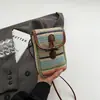 Bolso Tejido de Paja para Resort de Playa Color-blocking para Mujer 2026 Nuevo Verano Bolso Pequeño Cruzado Popular Hecho a Mano Tejido para Teléfono