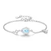 Pulseira Exquisitamente Desenhada Gota Azul, Design de Nicho Levemente Luxuoso com Sensação de Alto Padrão, Presente para Namorada ou Melhor Amiga, Joia para Mão