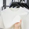 Camiseta de Verano Nueva para Hombre de Lino Cuello Redondo Tejido de Punto Trenzado Manga Corta Transpirable Tejido Tencel Media Manga Delgada