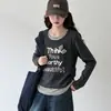 Sudadera de Dos Piezas de Moda para Niñas Primavera y Otoño 2026 Estilo Nuevo para Niñas Mayores, Camisa Básica Casual Primavera y Otoño, Atuendo de Otoño