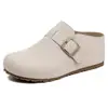 En Stock~2026 Nuevo Estilo Zapatos Birkenstock de Cuero Genuino con Suela Gruesa, Mocasines Cerrados sin Cordones para Mujer, Zapatos Planos Birkenstock Fáciles de Usar para Mujer