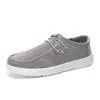 Mocasines de talla grande para hombre, zapatos casuales de lona, zapatos de slip-on para conducir, zapatos casuales unisex, grises y negros