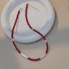 Collar de ágata y perla de agua dulce con tira de plata de una palabra barroca para mujer, nuevo estilo étnico chino, elegante collar de clavícula de celebridad cibernética