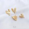 Aretes Irregulares de Corazón de Durazno con Anillo Colgante con Baño de Oro de 14K que Conservan el Color, Materiales y Accesorios para Aretes de Joyería para Oreja Hechos a Mano DIY de Moda
