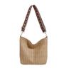 2026 Nuevo Diseño Elegante y de Moda Bolso Tote de Paja Tejida Color Sólido Vintage con Textura para Hombro Cruzado Debajo del Brazo