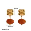 Pendientes Colgantes Ovalados de Resina Transfronterizos para Mujer, Diseño de Nicho a la Moda, Pendientes de Acero Inoxidable Que No Se Desvanecen