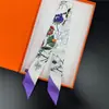 Bufanda Nueva de Seda Twill Otoñal Bufanda Francesa Biselada Cinta para Bolso Bandana de Moda Diadema Recuerdo para Mujeres