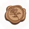 Pegatinas de sellos de cera de hoja y rosa multicolor de tamaño pequeño, pegatinas de sellos de cera caliente para sellar sobres