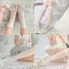Calcetines de Encaje Blancos y Negros Primavera y Verano Malla Fina Calcetines Caídos de Media Caña Estilo Lolita Dulce Japonés Calcetines de Moda