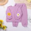 Conjunto de dos piezas de suéter y pantalones de color caramelo para bebés, niños y niñas, primavera y otoño, estilo occidental, informal, de moda, para baby boomers.