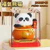 Bolsa da Sorte Panda Enfeite Movido a Energia Solar Acenando Automaticamente Mesa Atraindo Riqueza e Fortuna Estilo Chinês Presente Enfeite para Console Central de Carro