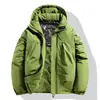 Jaqueta masculina de algodão com capuz, cor sólida, estilo coreano, popular para outono e inverno, três-prova, grafeno, casual, versátil, casaco de algodão para casal