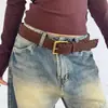 Accesorios de Cinturón Trenzado Marrón para Jeans, Cinturón Ancho Versátil de Gama Alta Estilo Retro Americano para Mujer, Adecuado para Faldas y Ceñidores de Cintura