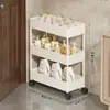 Prateleira de Armazenamento Atrás da Porta, Estante de Chão para Espaço de Banheiro, Armário Estreito de Armazenamento, Carrinho de Armazenamento de Múltiplas Camadas
