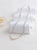 Nuevo Estilo Collar Pequeño de Perlas de Agua Dulce Oro Roto Geométrico Combinable Retro Lujo Ligero Collar de Plata Rota Estilo Popular Coreano Estilo ins